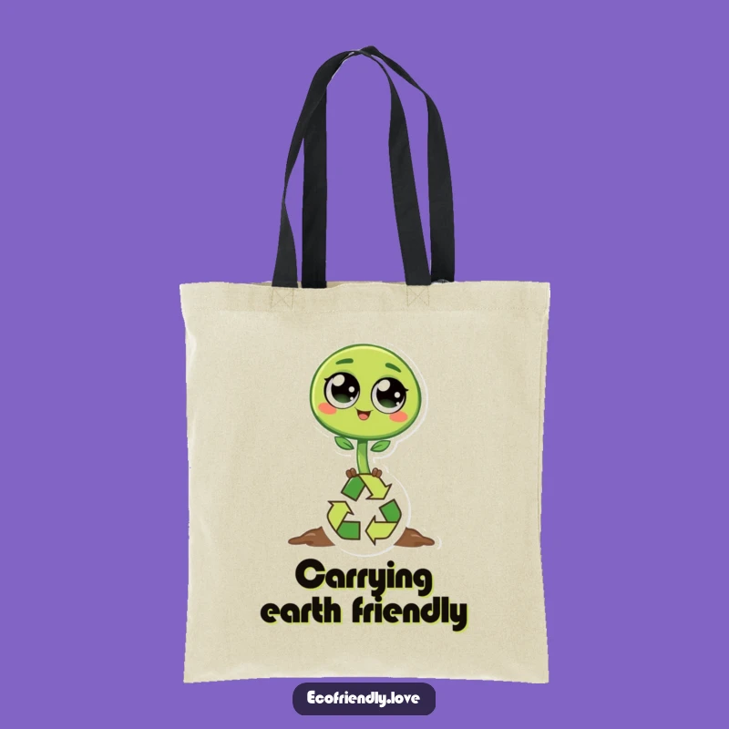 Funny Sprout Recycling Tote Bag: Carry Your Green Message Proudly