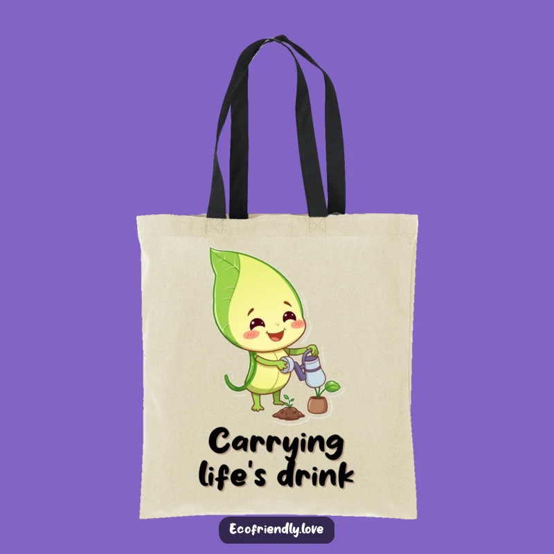 Funny Leaf Tote Bag: Happy Plant Caretaker, Eco-Friendly Bag, Ideal Funny Gift