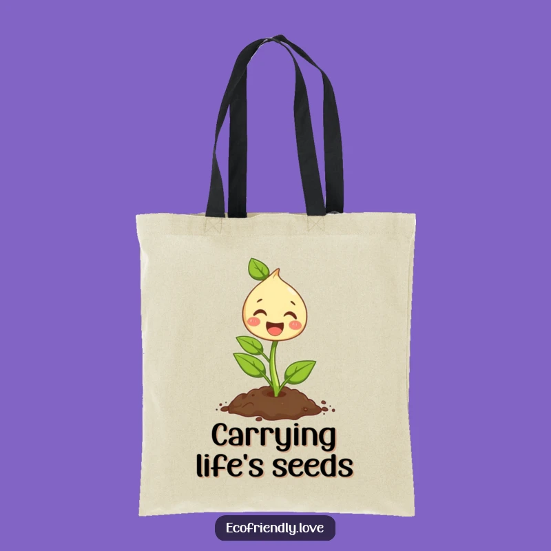 Funny Sprout Tote Bag: Cute Gardener, Eco-Friendly Bag, Perfect Funny Gift