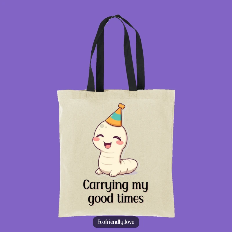 Funny Kawaii Worm Party Tote Bag - Carry Your Fun!