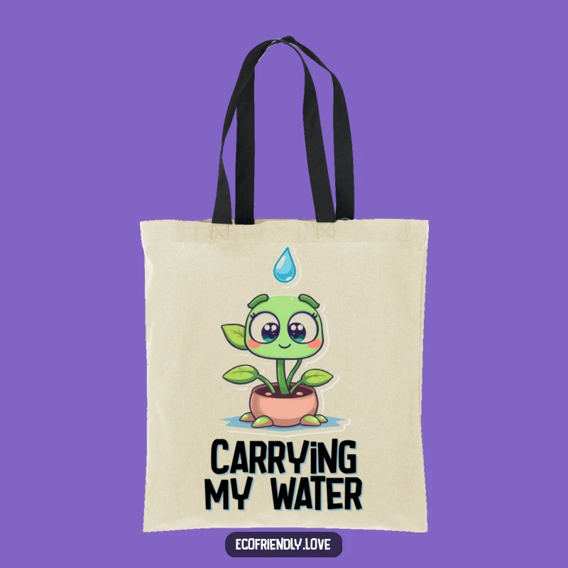 Funny Seedling Tote Bag: Wide-Eyed Plant Character Bag, Comical Gardener Gift
