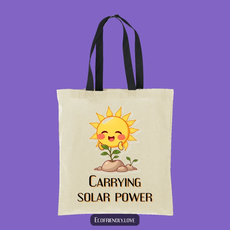 Funny Sun Plant Light Tote Bag: Carry Sunshine and Smiles Everywhere
