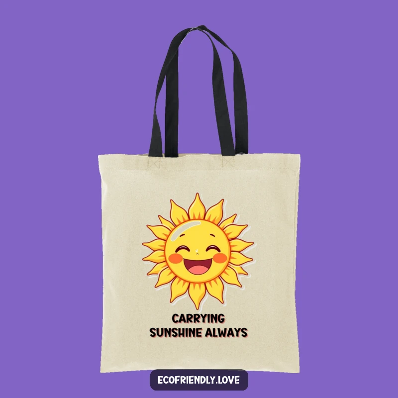 Funny Sun Character Grin Tote Bag - Carry Sunshine & Humor Daily