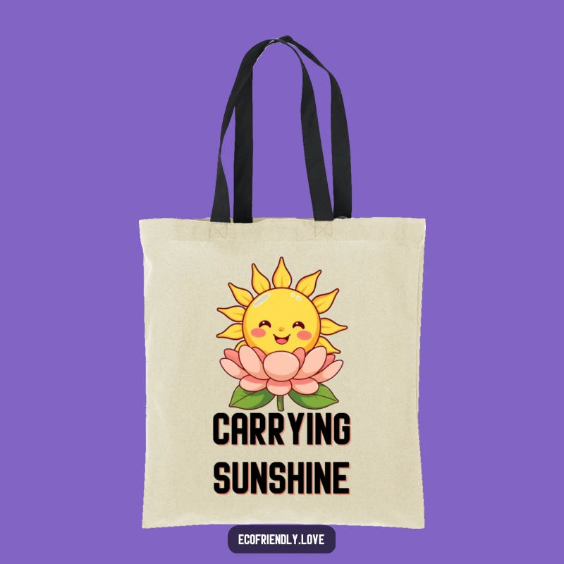 Funny Smiling Sun Tote Bag: Carry Warmth and Blooming Beauty