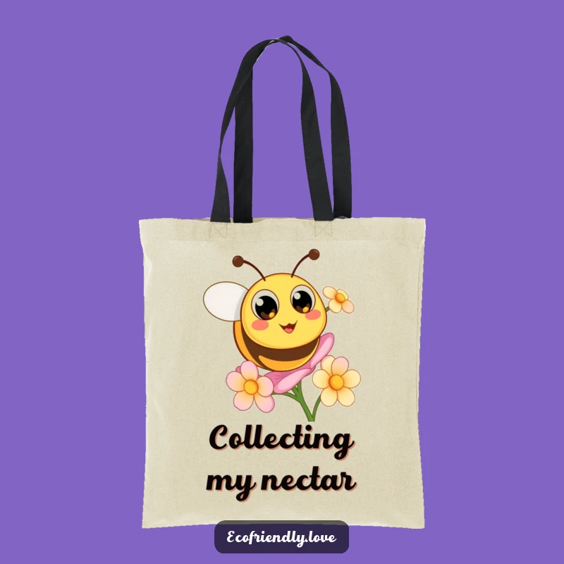 Funny Bee Flower Tote Bag: Carry Your Buzz and Blooms