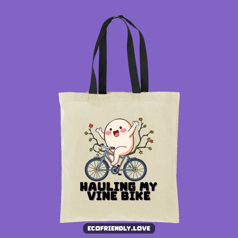 Funny Blob Riding Vine Bicycle Tote Bag: Carry Your Fun On The Go