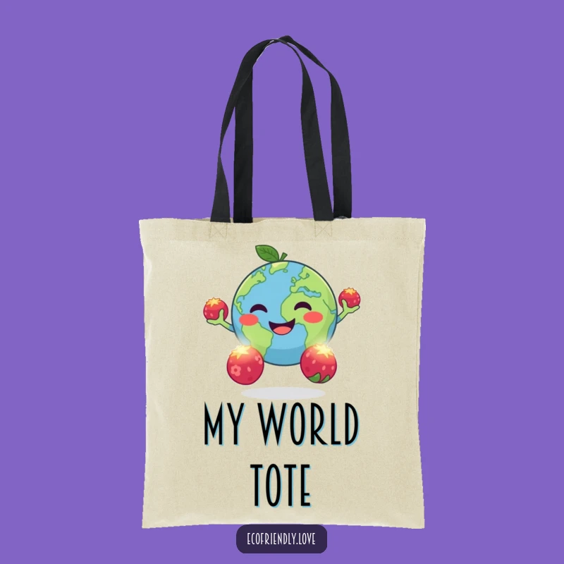 Funny Earth Juggling Tote Bag: Planet Berry Toss Eco Bag Funny Gift