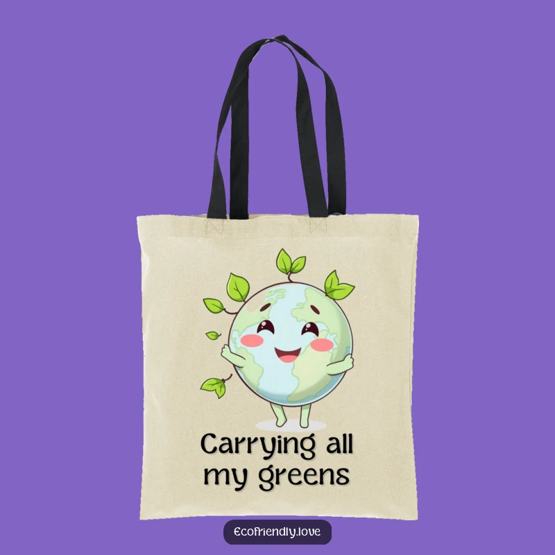 Funny Globe Juggling Leaves Tote Bag: Carry Your Laughs and Groceries