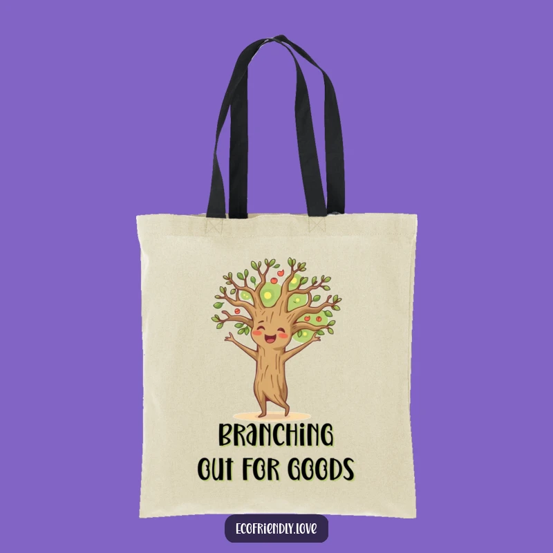 Funny Happy Tree Tote Bag: Dancing Nature Accessory, Practical & Joyful Gift