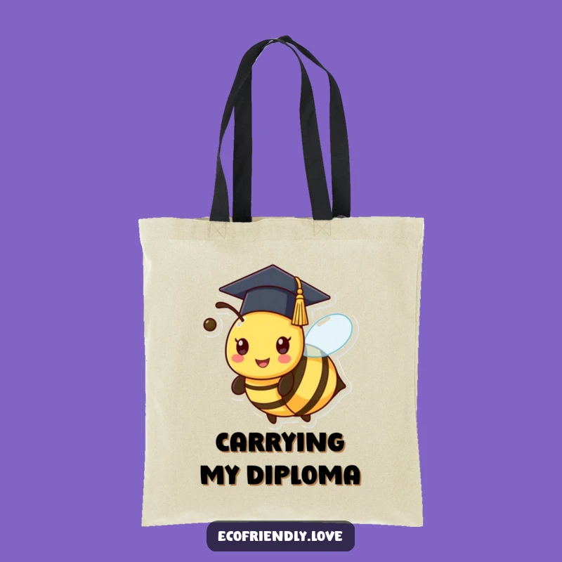 Funny Kawaii Bee Graduation Tote Bag - Carry Your Success!