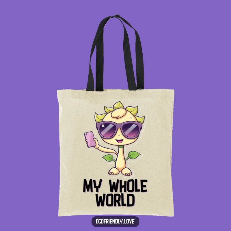 Funny Kawaii Sprout Selfie Tote Bag: Trendy Plant Carry-all for Daily Adventures