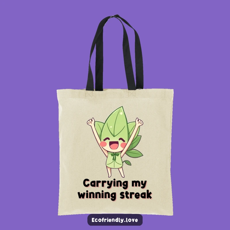 Funny Leaf Character Triumph Tote Bag: Carry Your Success Everywhere