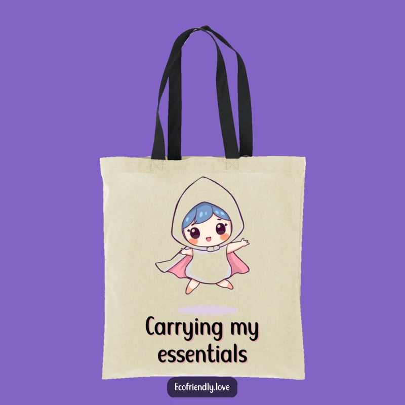 Funny Raindrop Tote Bag: Playful Leaping Character Bag, Comical Gift for Shoppers