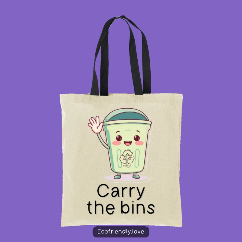 Funny Recycling Bin Hello Tote Bag: Carry Your Eco-Greetings