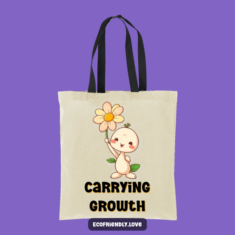Funny Seedling Flower Tote Bag: Carry Your Growth Story