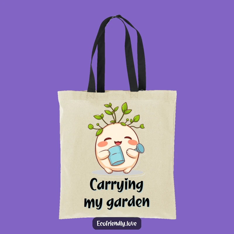 Funny Sprout Tote Bag: Giggle Leaf Creature Watering Can Eco Bag Funny Gift