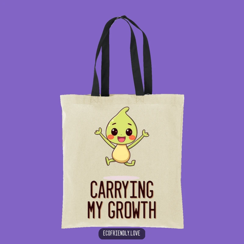 Funny Sprout Tote Bag: Joyful Plant Carrier, Cheerful Funny Gift for Errands