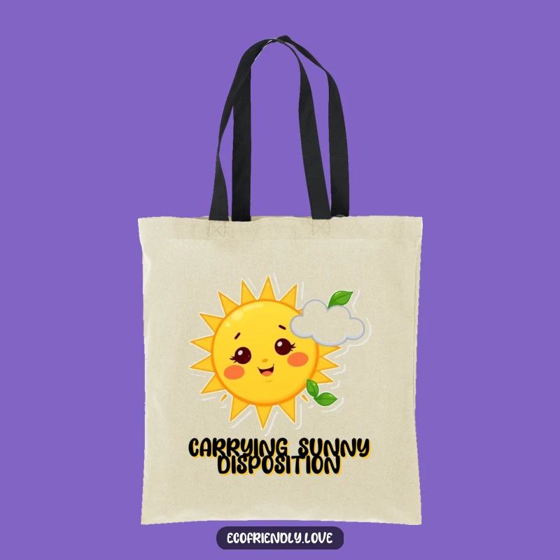 Funny Sun & Cloud Tote Bag: Carry Sky Fun, Whimsical Weather Accessory, Great Funny Gift