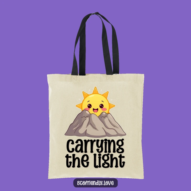 Funny Sun Tote Bag: Mountain Peek, Eco-Friendly Bag, Perfect Funny Gift