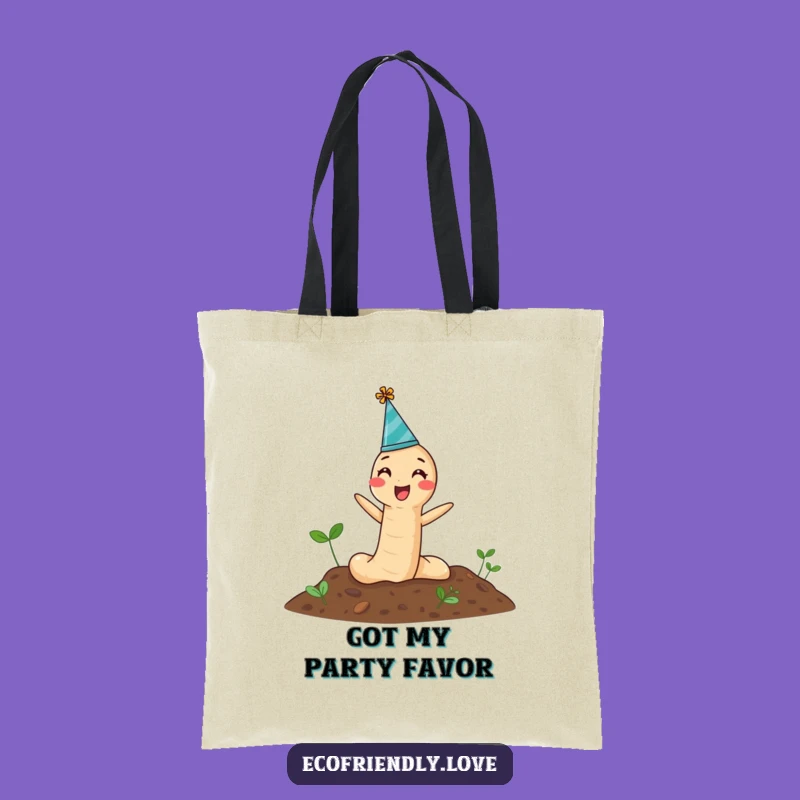 Funny Earthworm Party Tote Bag: Carry Your Essentials with Hilarious Flair