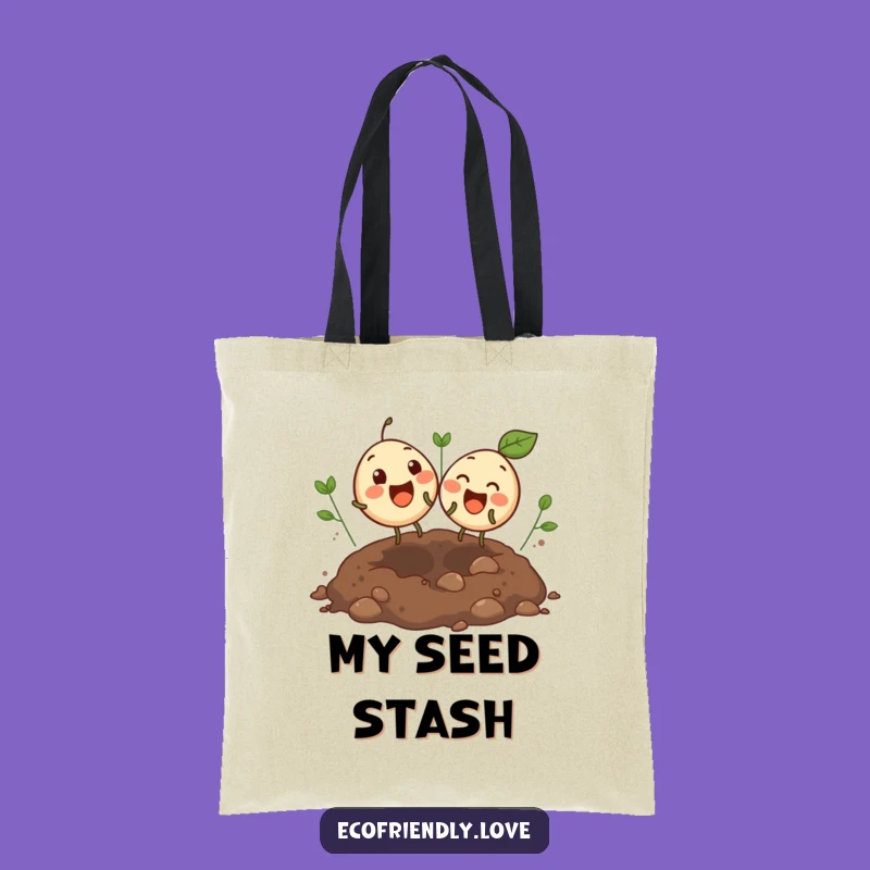 Funny Bouncing Seeds Tote Bag: Giggling Pair Soil Eco Bag Funny Gift
